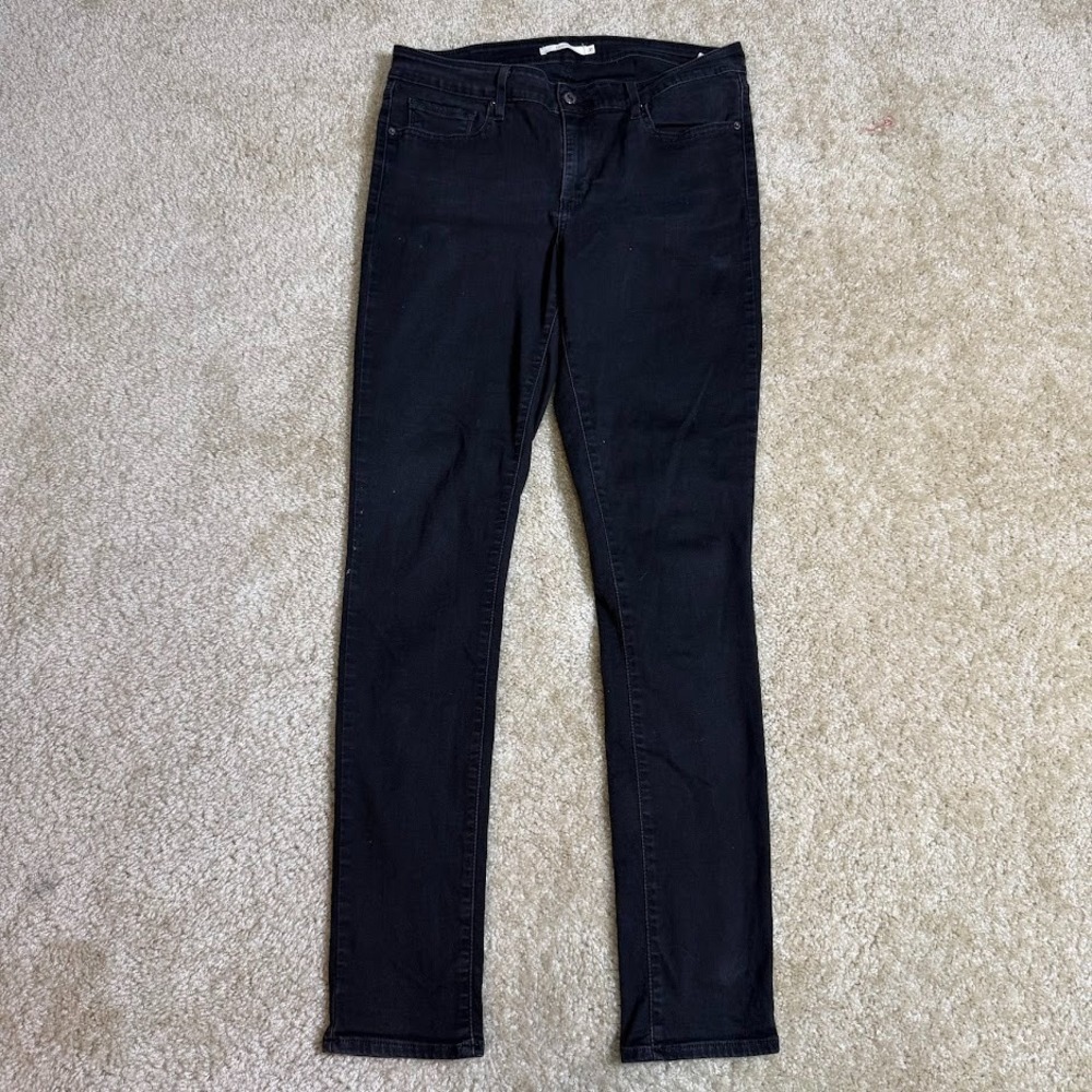 Levi's 711 Skinny Women's 31 Black‎ Stretch Denim Jeans Mid Rise Pants 32x32